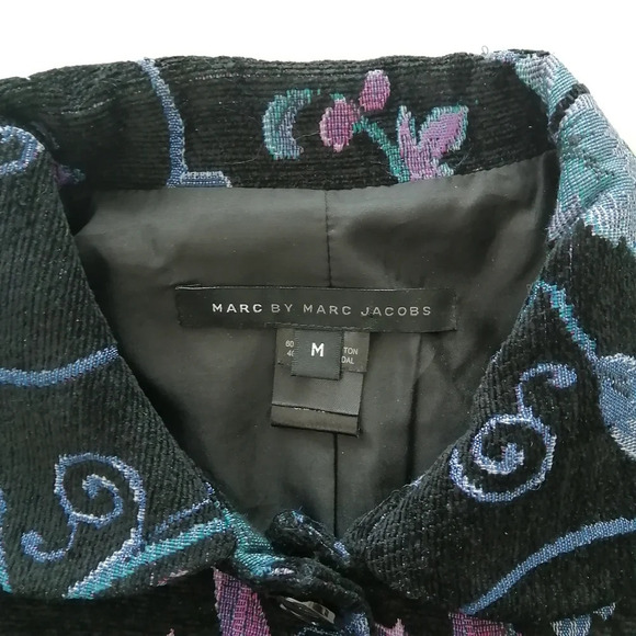 Marc by Marc Jacobs Corduroy Tapestry Crop Blazer Jacket Floral Jacquard Medium - Picture 11 of 16